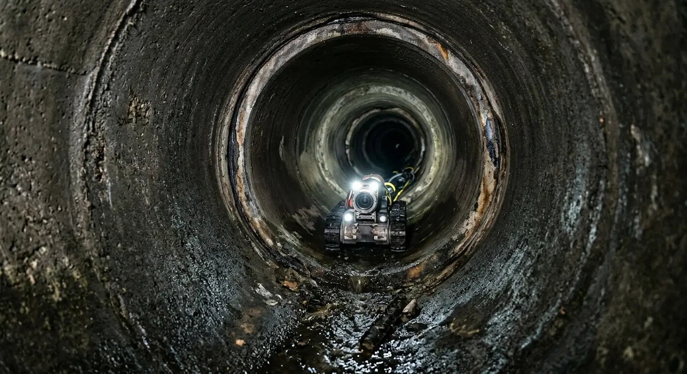 Robotic sewer camera inspecting pipe interior for Drain Snake Service in Lake Forest